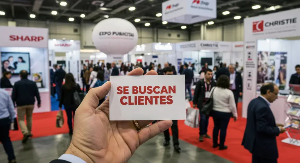 Imagen que representa la búsqueda de clientes cualificados en el contexto del patrocinio de una exposición B2B, destacando oportunidades de networking y generación de leads